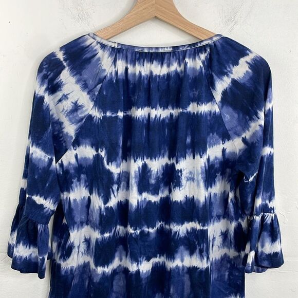 Michael Michael Kors Tie Dye Bell Sleeves w/ Ruffles Pull over round neck Small - Picture 7 of 13